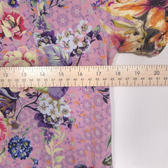 JOHNNY WAS Floral Top Blouse MEDIUM Pink Boho Bamboo Made Women's T15422-5 - Picture 5 of 10